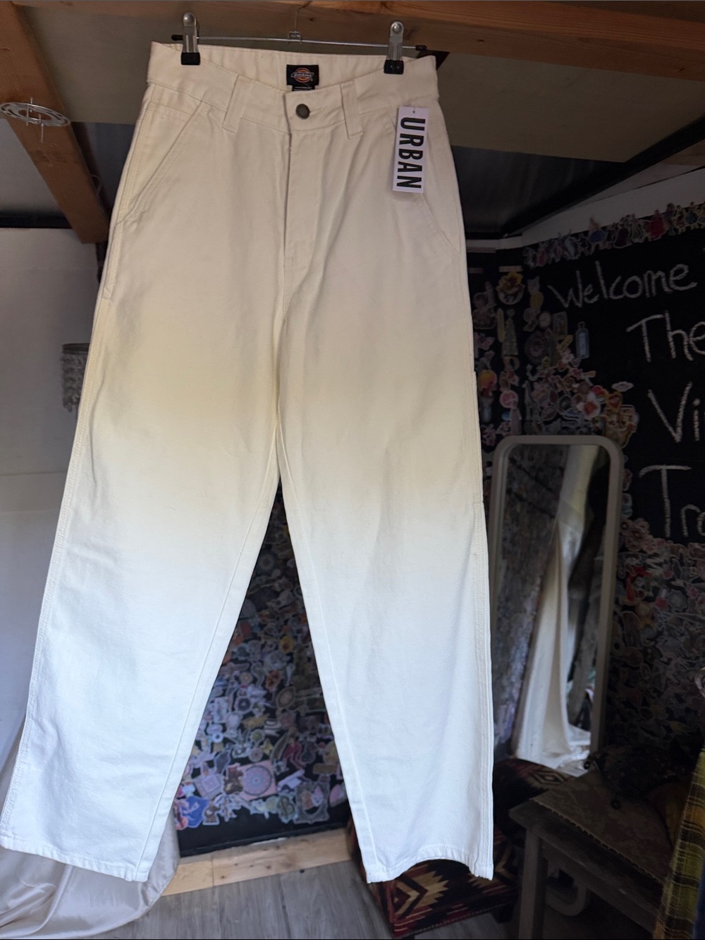 Dickies Men’s Cream Chinos Straight-Leg